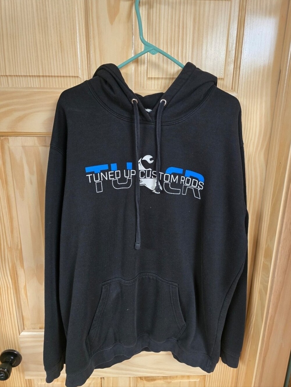 TUCR Black Hoodie with Blue Logo - Tuned Up Custom Rods Graphic